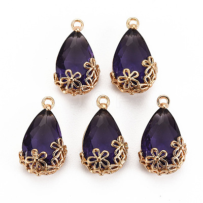 Transparent Glass Pendants X-GLAA-T007-05G-1