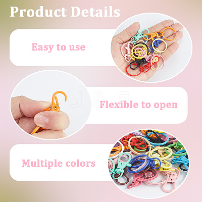 36Pcs 18 Colors Baking Paint Zinc Alloy Swivel Clasps FIND-SC0022-73-1