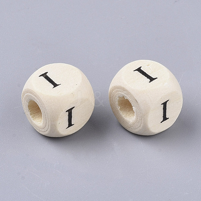 Printed Natural Wood Beads WOOD-T026-001I-1