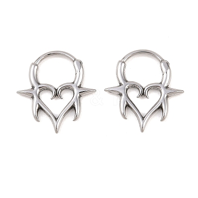 Spiked Heart 316 Stainless Steel Cartilage Earrings AJEW-C044-13AS-1