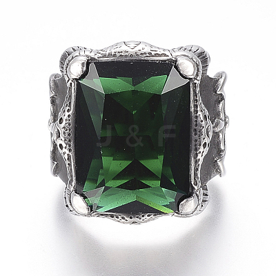 304 Stainless Steel Finger Rings RJEW-G091-26-D-1