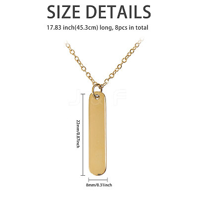 6Pcs 304 Stainless Steel Pendant Necklace NJEW-CA0001-20G-1
