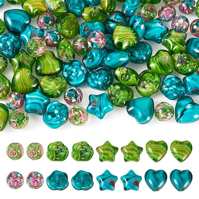 80Pcs 8 Styles Millefiori Glass Beads Strands GLAA-TA0003-43A-1