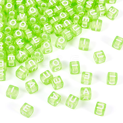 100Pcs 5 Colors Transparent Acrylic Beads TACR-TA0001-55A-1