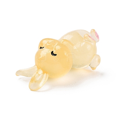 Luminous Resin Rabbit Ornament DJEW-R011-02F-1