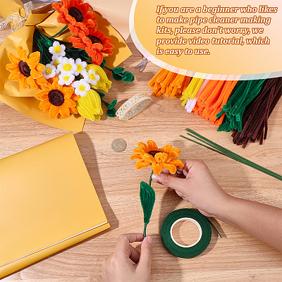 DIY Sunflower Twist Stick Making Kits AJEW-SC0032-03-1