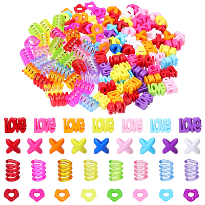 120Pcs 4 Styles Opaque Acrylic European Beads SACR-PA0001-37-1