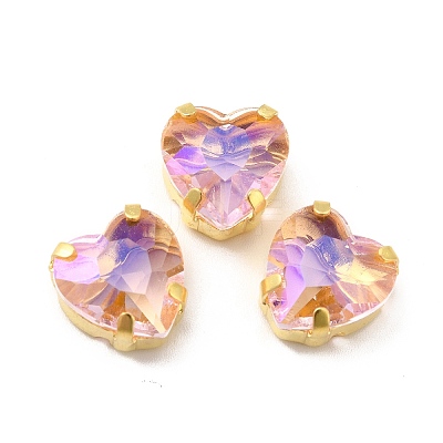 Moonlight Effect Heart Sew on Rhinestone GLAA-P055-05B-G03-1