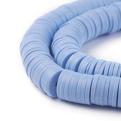 Flat Round Handmade Polymer Clay Beads CLAY-R067-8.0mm-32-1