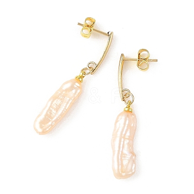 304 Stainless Steel Stud Dangle Earrings with Natural Baroque Keshi Pearls EJEW-JE07339-1