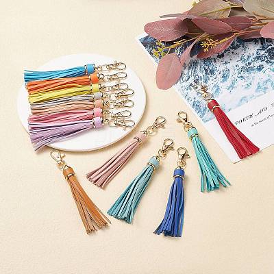 20Pcs 20 Colors PU Leather Tassel Pendants FIND-WR0003-26-1