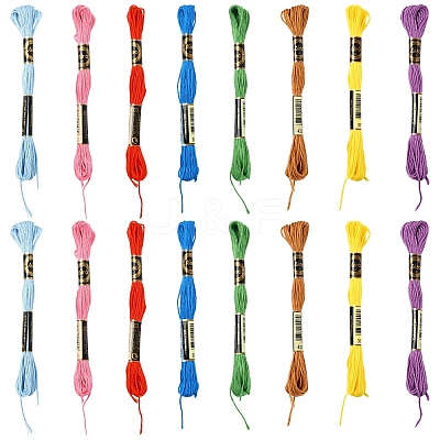 6Bundles Polyester Embroidery Floss OCOR-YW0001-25H-1
