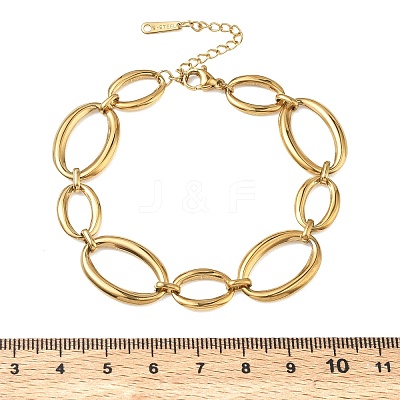 304 Stainless Steel Oval Link Chain Bracelets for Women BJEW-A169-04G-1