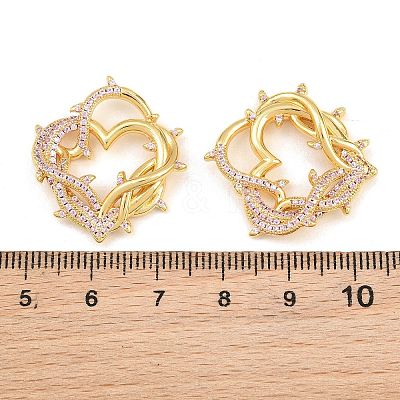 Brass Micro Pave Clear Cubic Zirconia Pendants CU-CBA5CB0-08G-1