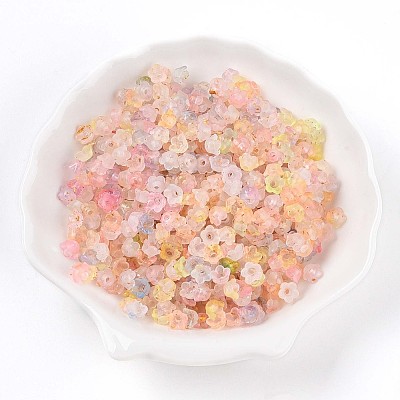 Frosted Transparent Acrylic Beads OACR-N137-72F-1