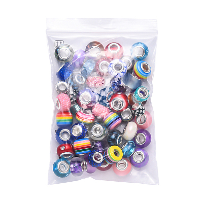 Acrylic & Resin & Polymer Clay Rhinestone European Beads FPDL-S015-04B-1