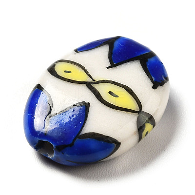 Handmade Printed Porcelain Beads PORC-F005-01F-1