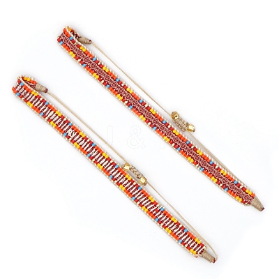 Adjustable Nylon Cord Braided Bead Bracelets BJEW-Z013-37-1