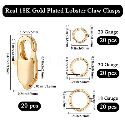 Brass Lobster Claw Clasps KK-BBC0023-50B-1