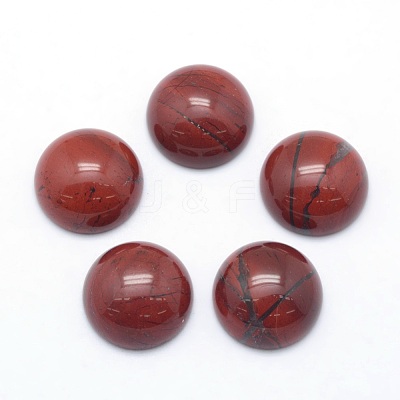 Natural Red Jasper Cabochons G-P393-R44-12MM-1