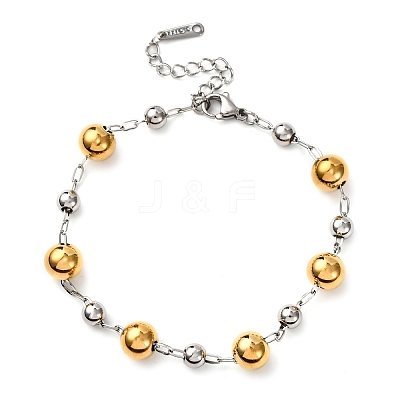 304 Stainless Steel Cable Chains Bracelets BJEW-K284-03B-GP-1