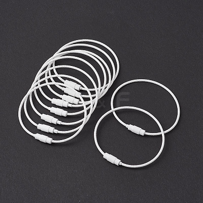 Spray Painted 201 Stainless Steel Wire Cable Keychains BJEW-YW0001-10B-1