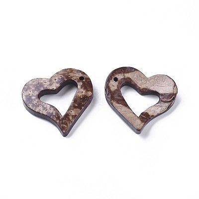 Coffee Coconut Heart Pendants X-COCO-I002-006-1