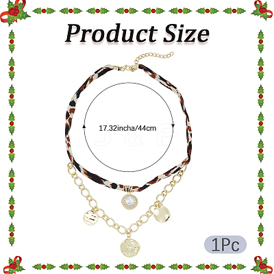 Alloy Crystal Rhinestone with Imitaiton Pearl Pendant Polyester Collar Necklaces for Women NJEW-SP0001-17A-1