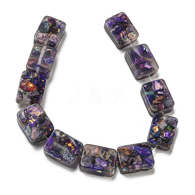 Dyed Natural Imperial Jasper with Resin Beads Strands G-G083-F02-01-1