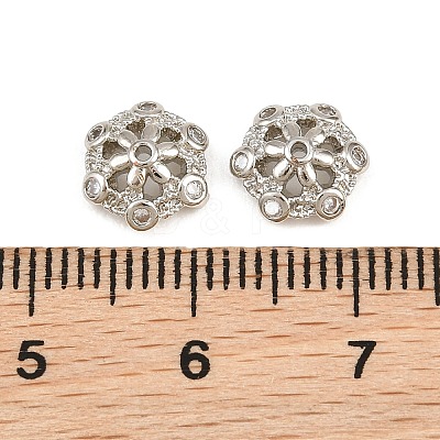 Brass Micro Pave Clear Cubic Zirconia Bead Caps CU-CBA6A75-32P-1