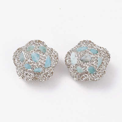 Handmade Polymer Clay Rhinestone Beads RB-C001-03A-1