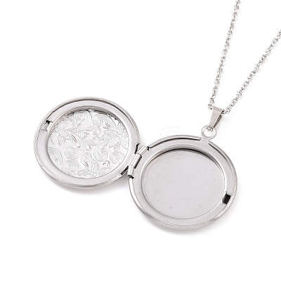 Non-Tarnish 304 Stainless Steel Locket Pendant Necklaces NJEW-F239-02P-1