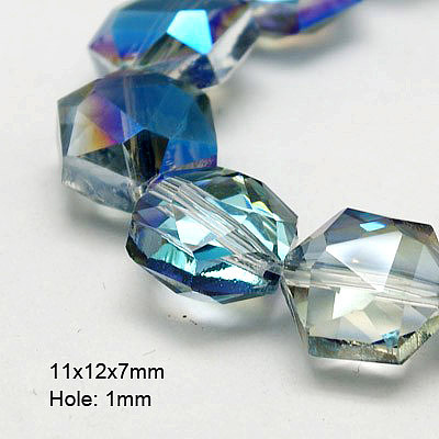 Electroplate Glass Beads X-EGLA-D022-11-1