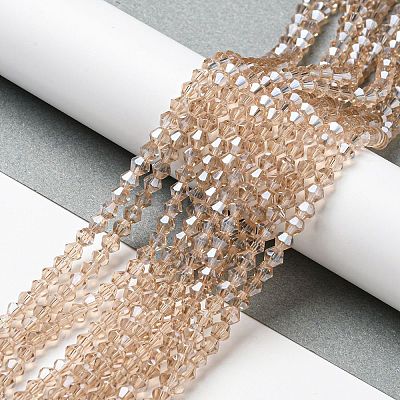 Transparent Electroplate Glass Beads Strands EGLA-A039-T3mm-A12-1