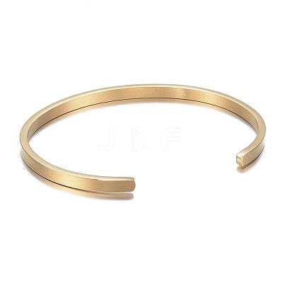 Ion Plating(IP) 304 Stainless Steel Cuff Bangles BJEW-K173-02G-1