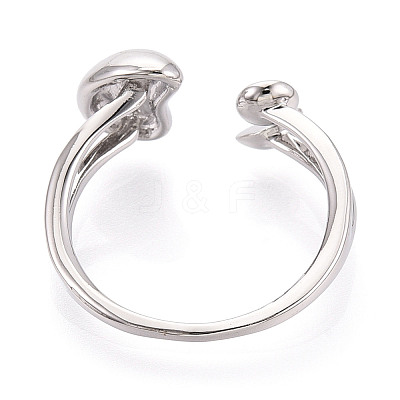 Moon Brass Cuff Ring Settings KK-T076-40P-1