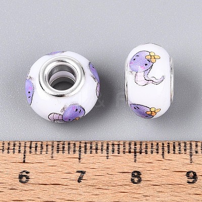 Opaque Resin European Beads RPDL-T004-01I-1