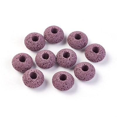Natural Lava Rock European Beads G-I220-H02-1
