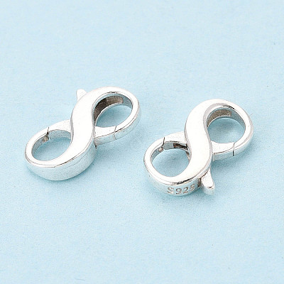 925 Sterling Silver Double Opening Lobster Claw Clasps STER-T008-73S-01-1
