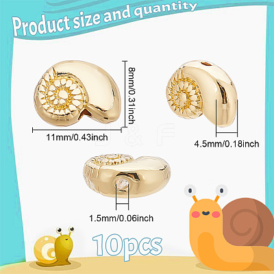 10Pcs Alloy Beads TIBEB-GO0001-03-1