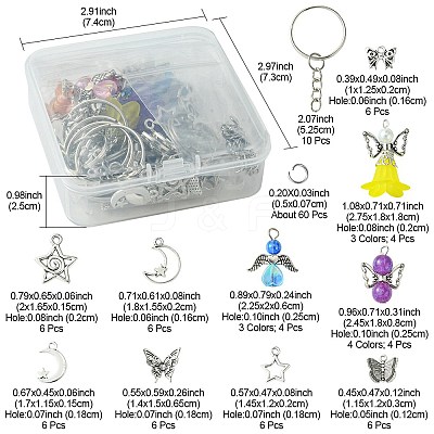 Alloy with Transparent Acrylic Pendants FIND-FS0002-33-1