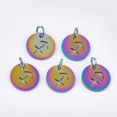 Rainbow Color Ion Plating(IP) 201 Stainless Steel Charms STAS-Q201-JN166-9-1