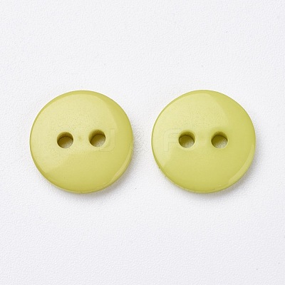 2-Hole Flat Round Resin Sewing Buttons for Costume Design BUTT-E119-18L-15-1