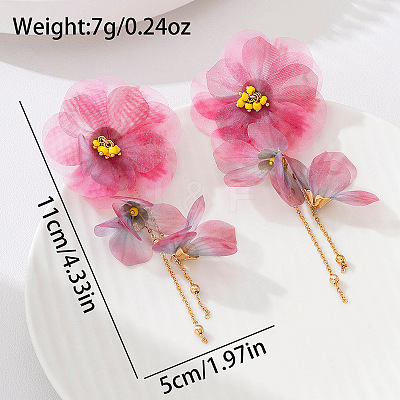 Alloy Glass Stud Earrings WG4C6C8-01-1