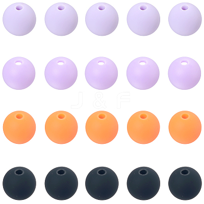 Rubberized Style Imitated Silicone Acrylic Beads MACR-PA0001-06C-04-1