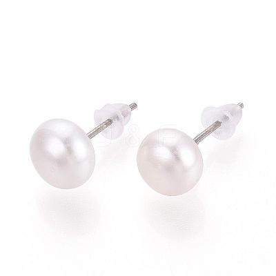 Natural Pearl Stud Earrings PEAR-N020-11A-1