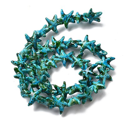 Synthetic Turquoise Dyed Beads Strands G-P507-04S-1