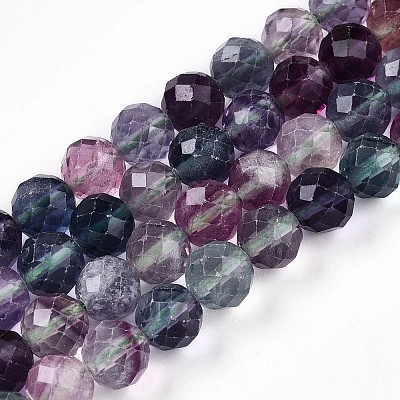 Natural Rainbow Fluorite Beads Strands G-S345-8mm-29-1