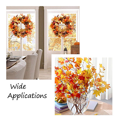 30Pcs 6 Colors Artificial Plastic Maple Leaf AJEW-CF0001-03-1