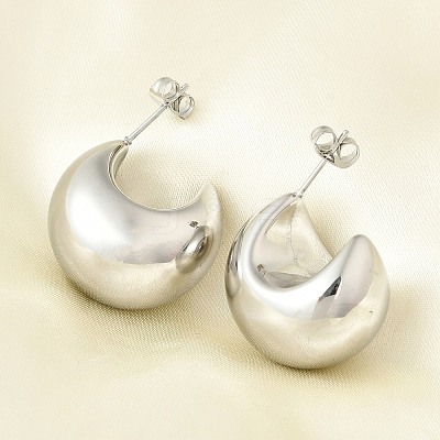 304 Stainless Steel Stud Earrings for Women EJEW-U051-01P-1